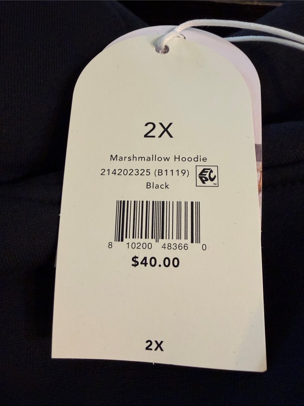 Marshmallow Hoodie - Black, 2X